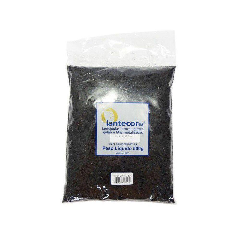 Glitter Pvc Preto 500G Pó Brilho - Decoração