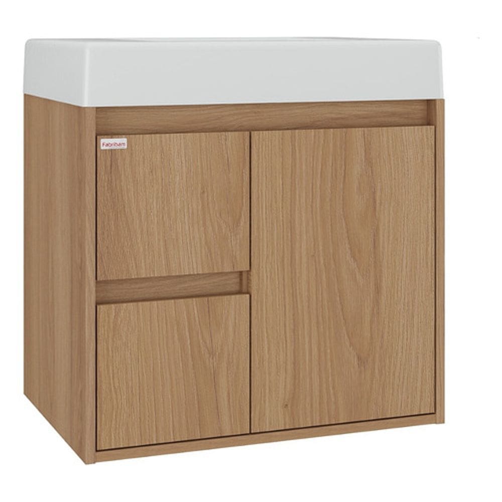 Kit Gabinete Para Banheiro Com Cuba Marbella 64x78x42 Cm