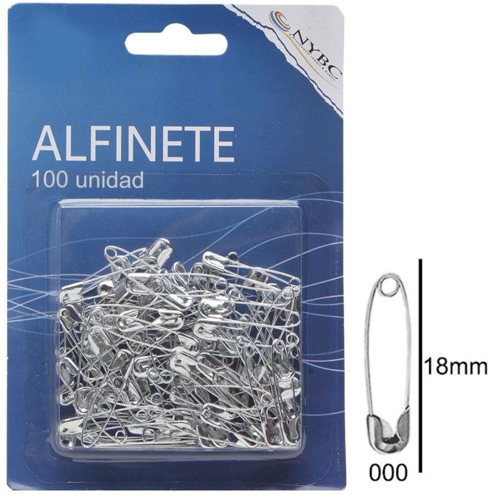 Alfinete de Seguranca N.000 Prata C/100unid. - Nybc