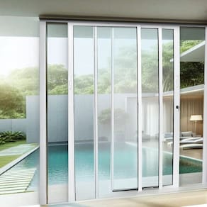 Porta de Correr de Aluminio 210x200cm 3 Folhas Moveis Branco