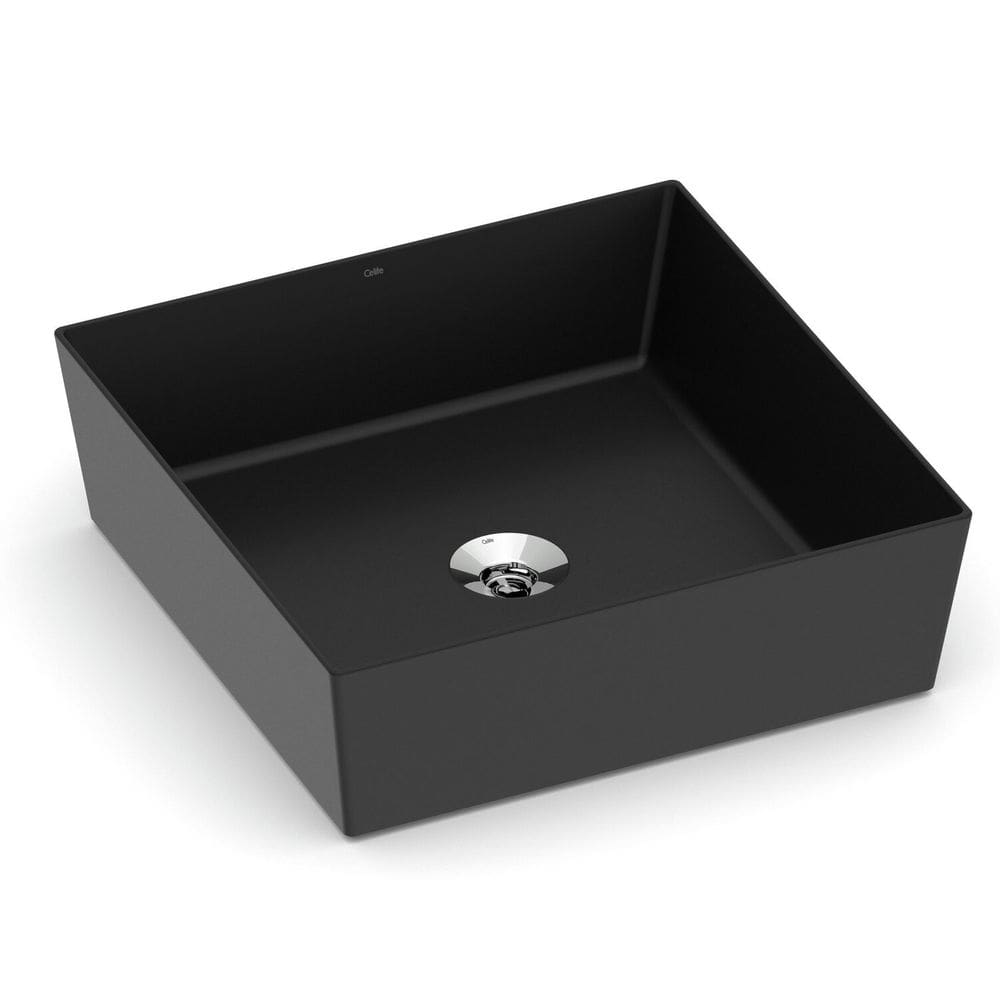 Cuba de Apoio Quadrada com Mesa 380x380 Design 2d Matte Black