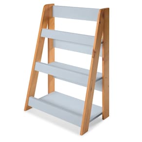 Porta Livros de Chão 85cm X 24 Cm X 58 Cm Azul BB/Amêndoa