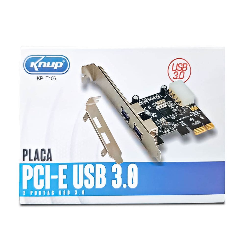 Placa PCI-E com 2 Portas USB 3.0 Plug and Play