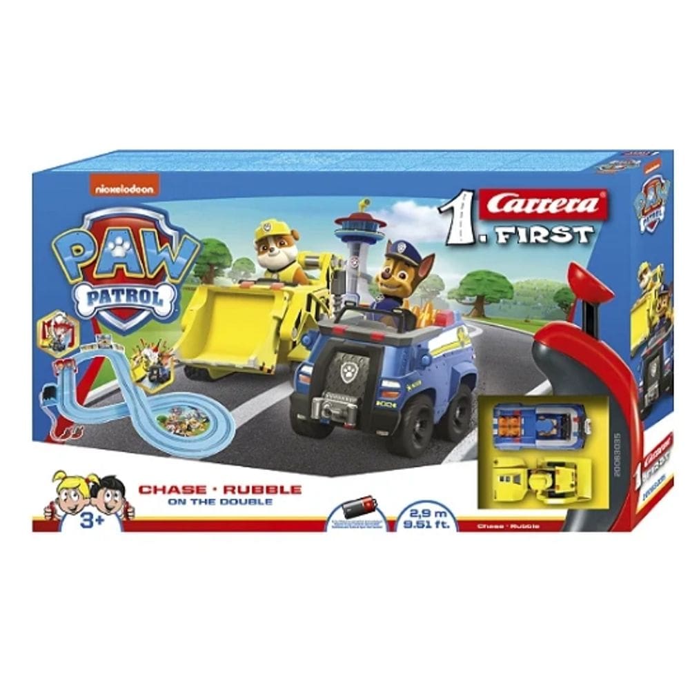PISTA ELÉTRICA CARRERA FIRST - PATRULHA CANINA RUBBLE x CHASE2.9 METROS 1/50
