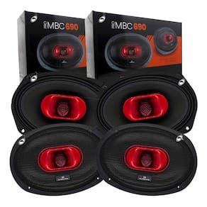 2 Pares Alto Falante Medio Grave Corneta Hurricane Pro MBC690 6x9" 2 Vias 230W RMS 4 Ohms