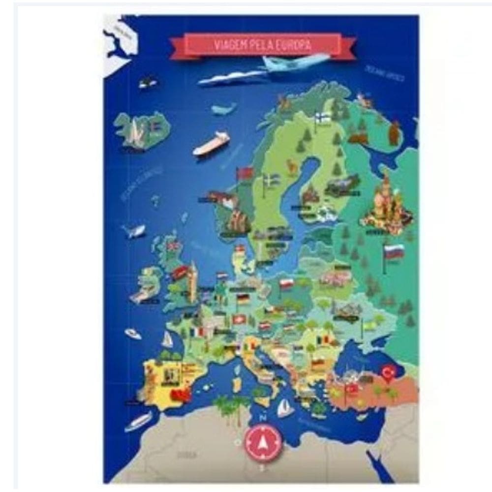 Puzzle 200 peças Viagem pela Europa