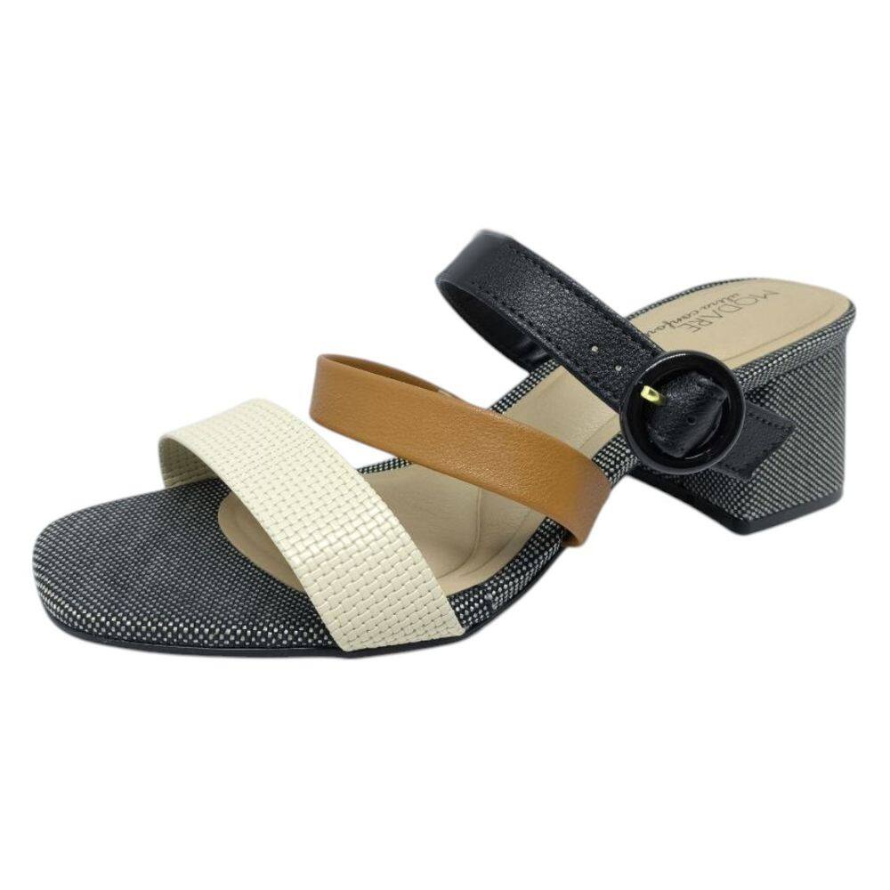 Tamanco Feminino Salto Bloco Médio Estilo Conforto Modare