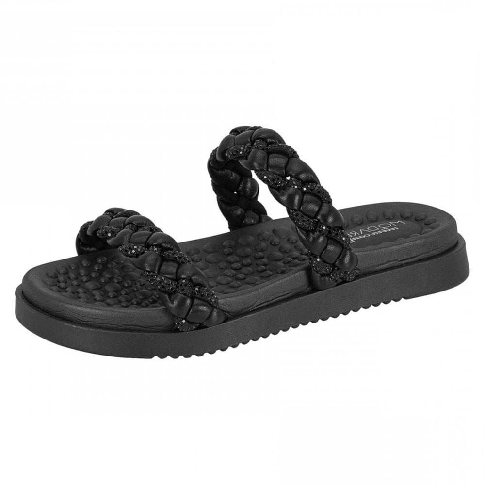 Sandália Feminino Conforto Flatform Papete Strass Modare
