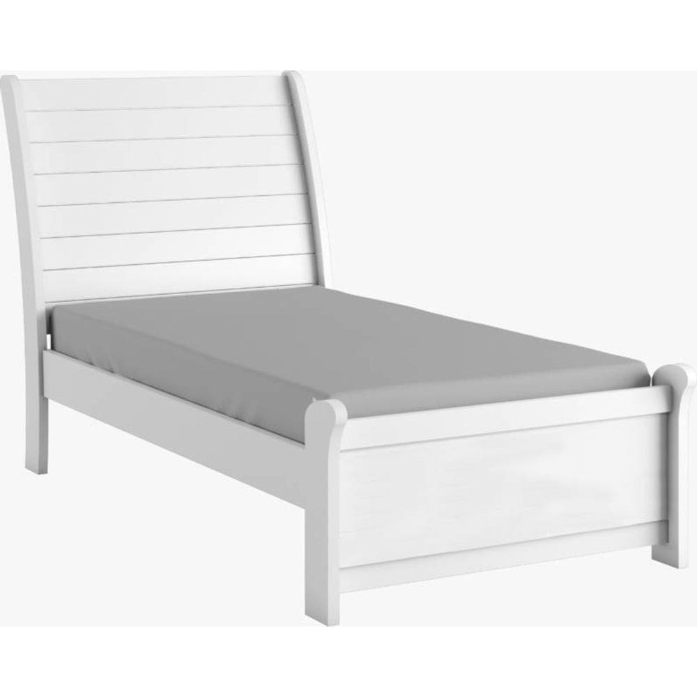 Cama Solteiro estrutura em MDF design moderno - Siena-Branco - Bianchi Móveis