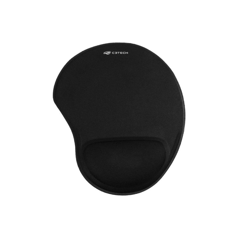 Mousepad C3Tech Ergonômico MP-50, Com Apoio de Pulso em Gel, Preto