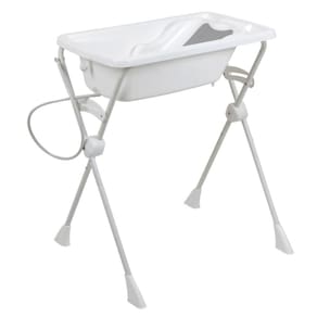 Kit Banho Bebê Burigotto Banheira Branca Suporte e Redutor