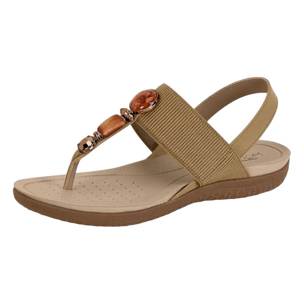 Sandalia Feminina Fácil Calce Detalhes em Pedrarias Modare