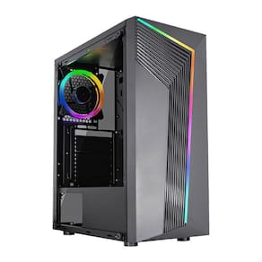 Gabinete Gamer K-MEX CG-XXAA, RGB, Mid Tower, Vidro Temperado, ATX, mATX, ITX, Preto