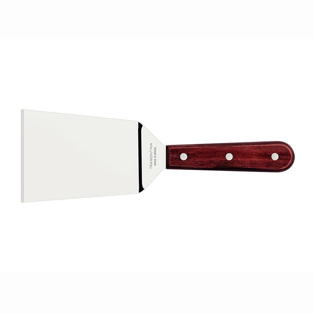 Espátula Fritura Para Chapa Lâmina Inox Cabo Madeira Polywood Vermelho 5" - Tramontina 21168175