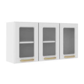 Armário Aéreo p/ Cozinha Colors 6010 c/ 3 Portas c/ Vidro 105cm Branco - Bertolini