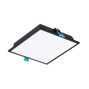 Plafon De Led Deep Quadrado Recuado 24W Branco Neutro - Preto - Delis
