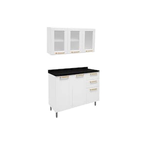 Cozinha Completa Colors 2 Peças (1Aéreo+1Balcão) C2P18 Branco - Bertolini