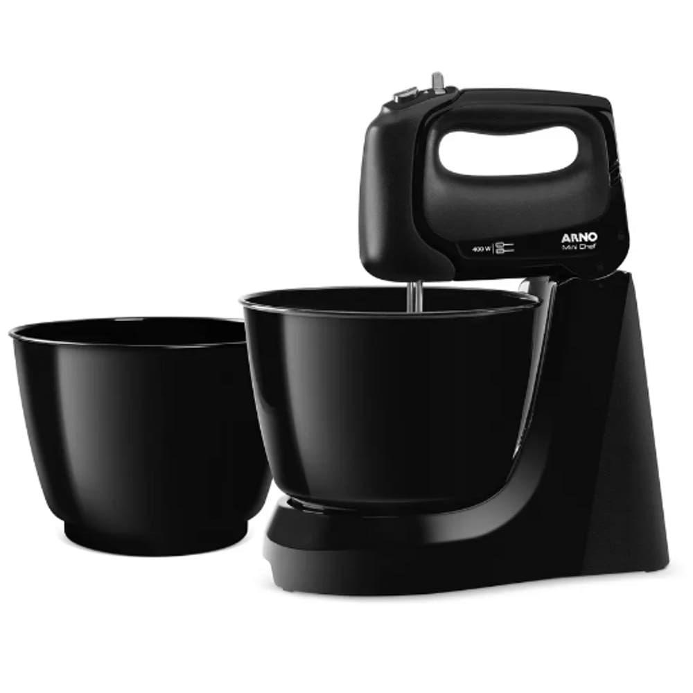 Batedeira 400W Arno com 2 Tigelas 4 Velocidades Ellegance Black 127V