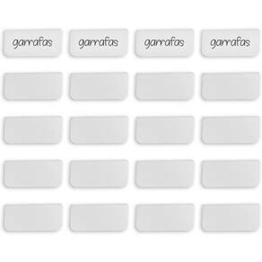 Kit 20 Placas Identificadoras Branca 5,5x2,5cm Caixa Organizadora Etiqueta Encaixe Ou