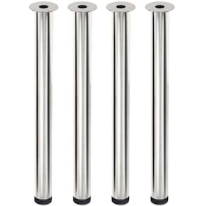 Conjunto 4 Pés de Mesa Cromados com Regulágem 7,6x75cm Modelo Palito Aço Carbono Dimec