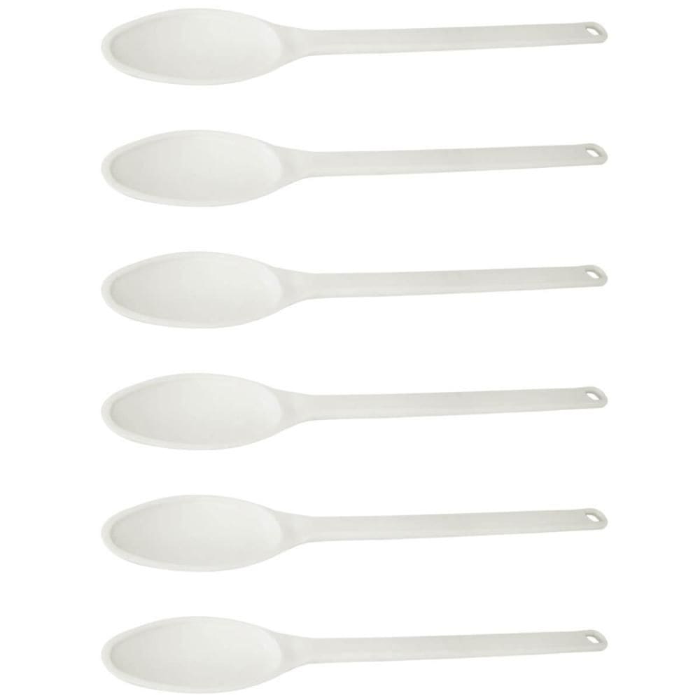 Kit 6 Colheres Grandes para Cozinha Industrial 59cm Plástico Brancas Restaurantes