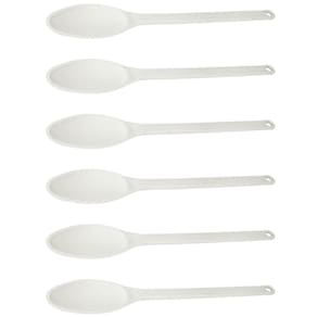 Kit 6 Colheres Grandes para Cozinha Industrial 59cm Plástico Brancas Restaurantes