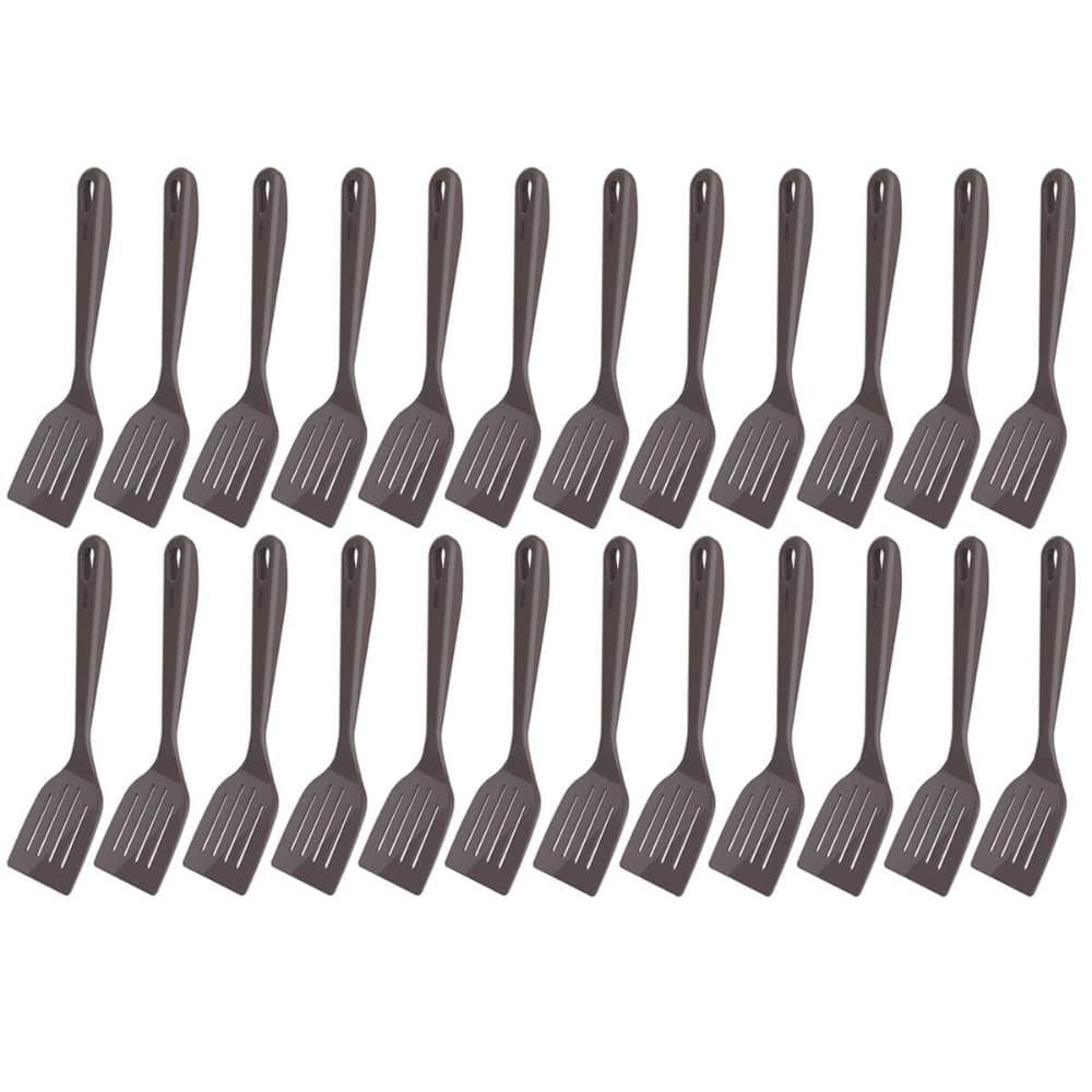 Kit 24 Espátulas Culinárias Retas Nylon Cinza Tornado Restaurante Lanchonete Kitch Crippa