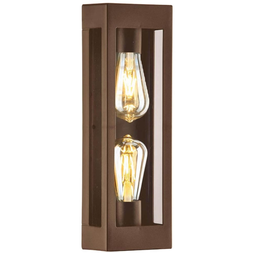 Arandela Luminária Prime Marrom 13x8x40cm 2 Lâmpadas E27 Dital Interna Externa