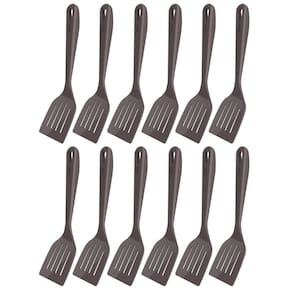 Kit 12 Espátulas Culinárias Cinza Tornado em Nylon 31,5cm Restaurante Lanchonete Crippa