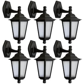 Kit 6 Arandelas Coloniais Externas Luminária de Parede Preta Bivolt 20W Retrô Jardim Dital