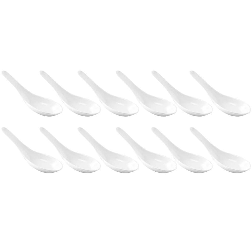 Kit 12 Colheres Japonesa Melamina Branca Haus Finger Food Petisco Couvert