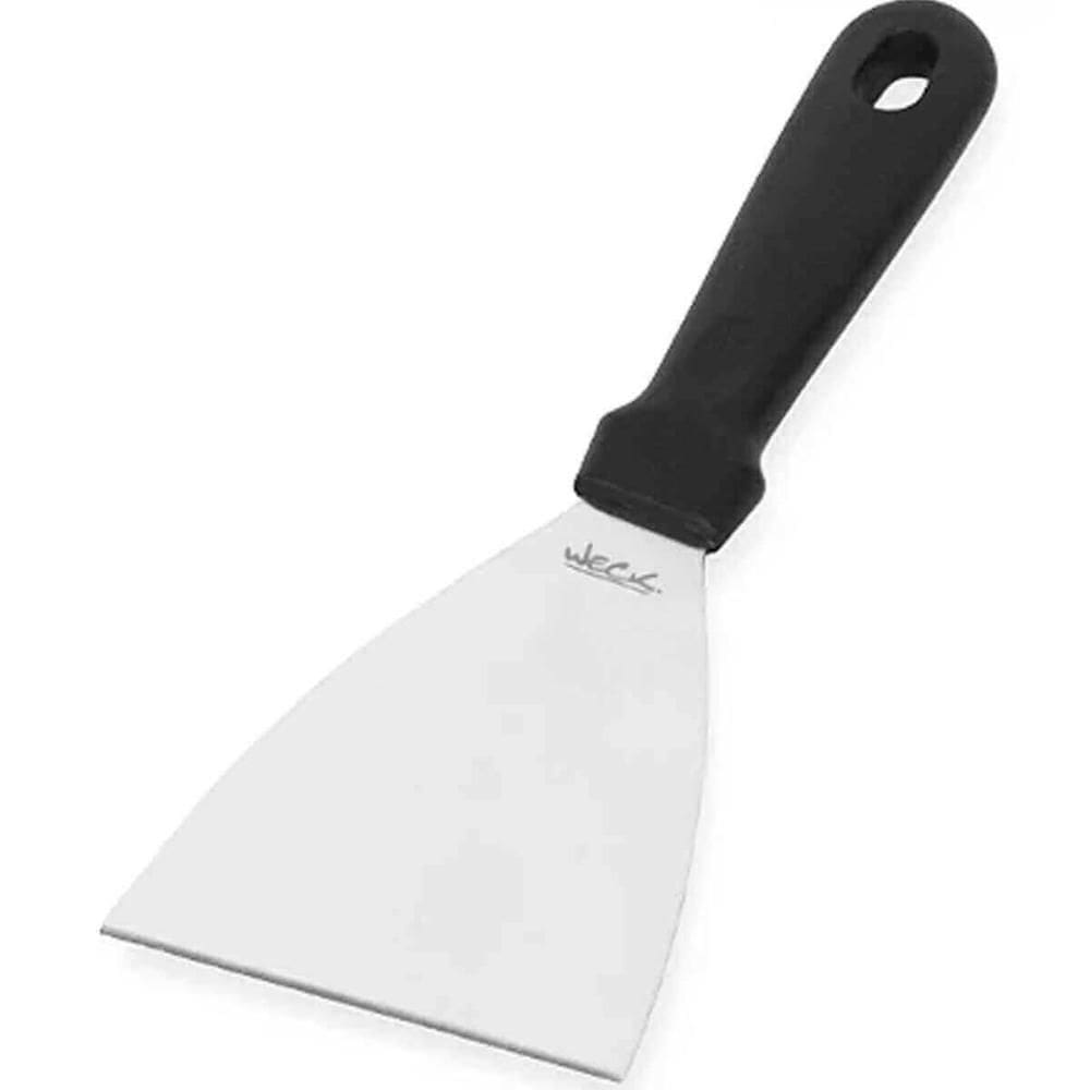 12 Espátulas Raspadoras Chapa Lanche 23x10cm Preta Aço Inox Cozinha Profissional
