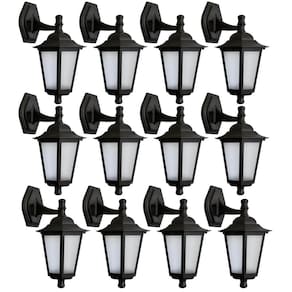 Kit 12 Arandelas Coloniais Pretas Bivolt Luminárias de Parede Grega Jardim Pátio Dital