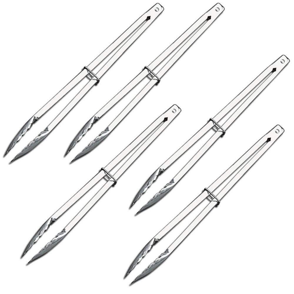 Kit 5 Pegadores de Carne Churrasco Grelha 40cm Aço Inox Restaurante Churrascaria Brinox