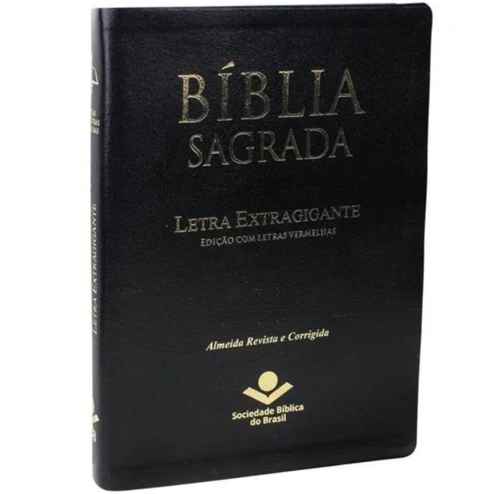 Bíblia Sagrada Letra Extragigante com índice digital - Couro bonded Preto: Almeida Revista e Corrigida (ARC) com Letras