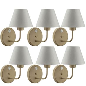 Kit 6 Arandelas de Parede Internas Alumínio Dourado com Interruptor Luminárias para Quartos Salas Cabeceiras
