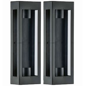Kit 2 Arandelas Pretas Prime 2 Lâmpadas E27 Dital 13x8x40cm Interno Externo