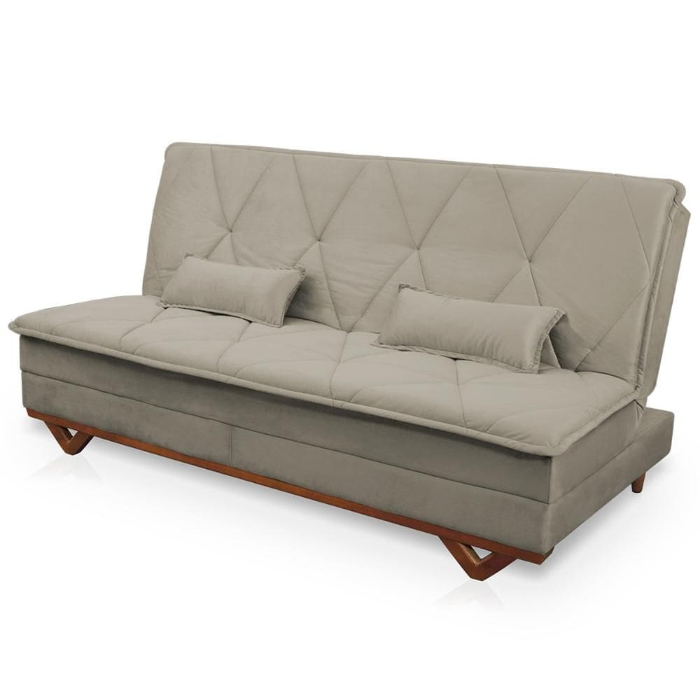 Sofá Cama Estoril 1,90m Tabaco Suede Velut - King House