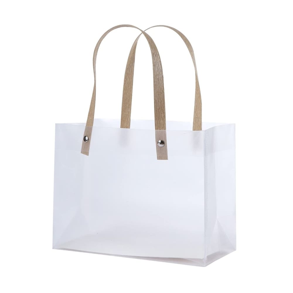 4 Sacolas para Presente Fosca Transparente com Alça 20X25X10
