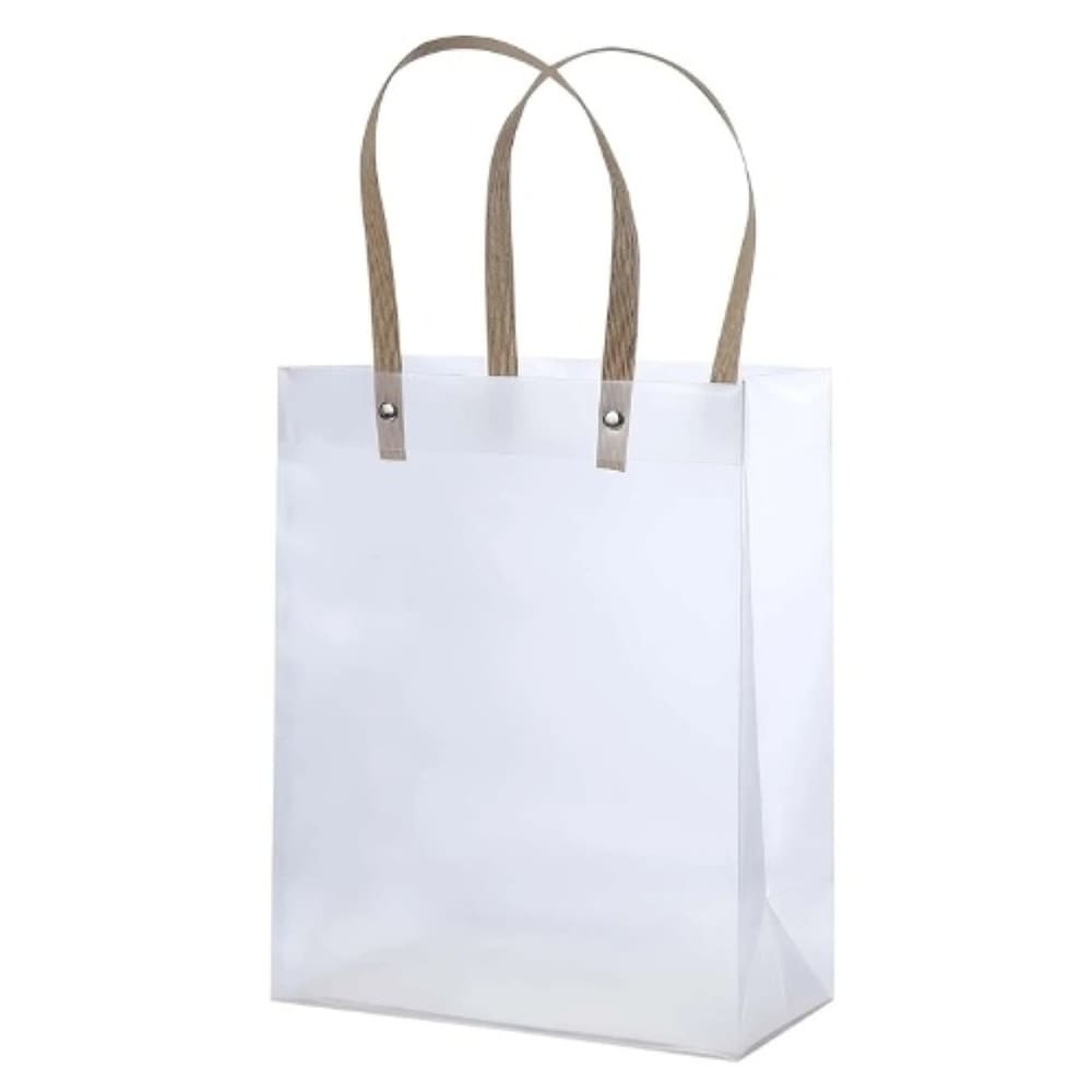 4 Sacolas para Presente Fosca Transparente com Alça 27X25X10