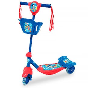Patinete Infantil 3 Rodas Mickey Disney com Cestinha e Led 9040 - Zippy Toys