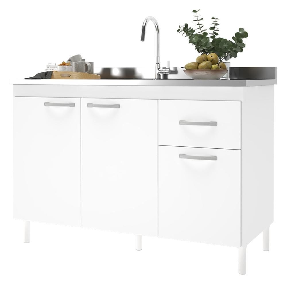 Balcão de Cozinha Pop 120cm 3 Portas e 1 Gaveta sem Tampo - Indékes