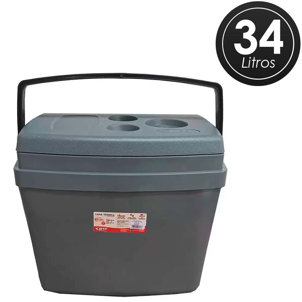 Cooler Caixa Termica 34l Com Alça Copo Camping Praia Pesca