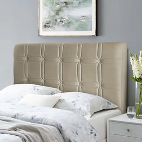 Cabeceira Cama Box Casal 140cm Suede Velut Bege - King House