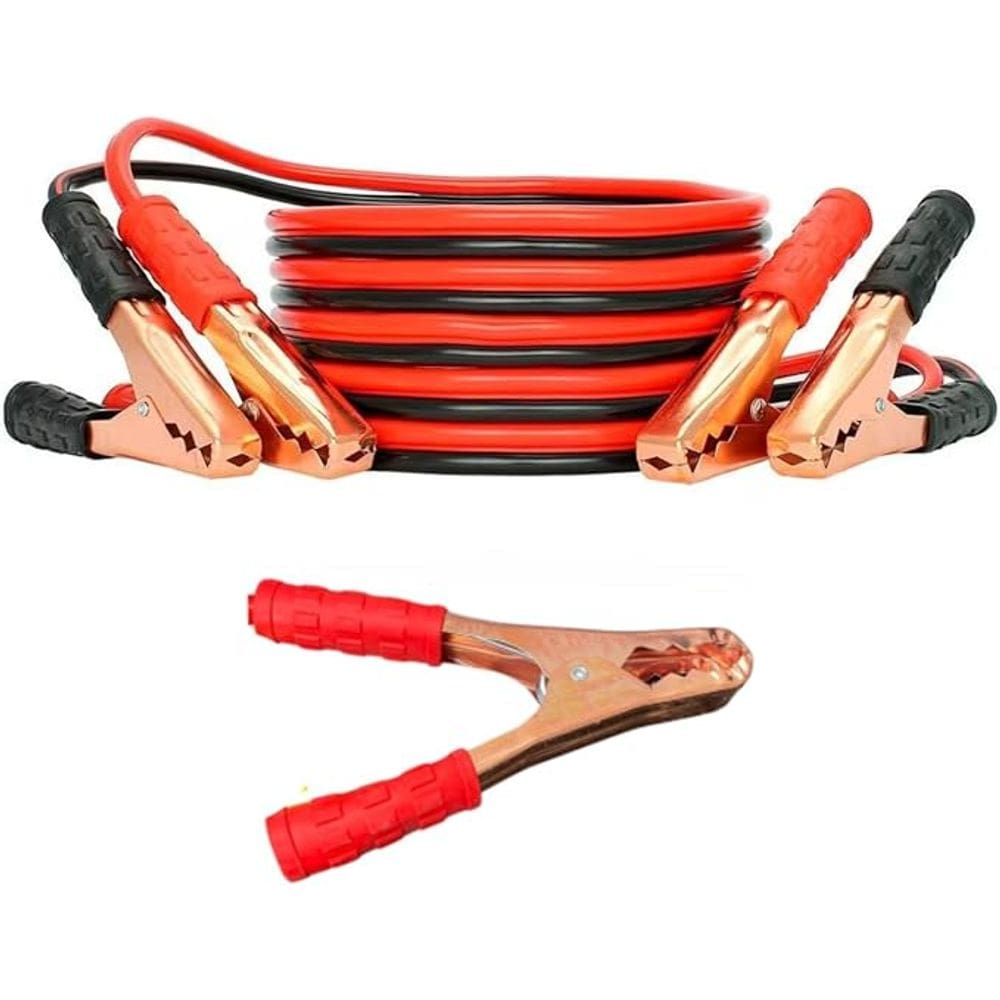 Cabo Para Recarga De Bateria 3m Com Garras Em Aço Cobreado 1200A Bitola 12mm Resistente E Seguro Chupeta