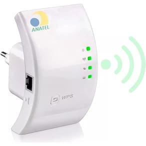 Repetidor WiFi Potente - Amplificador e Extensor de Sinal Wireless, Branco