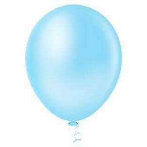 BALÃO LISO REDONDO - PIC PIC Nº 09 - AZUL CLARO - Pacote com 50 unidades