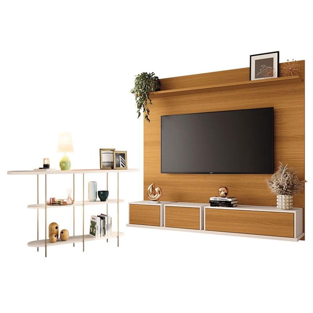 Home Suspenso Max Cinamomo Off White e Aparador infinity Off White- HB Móveis