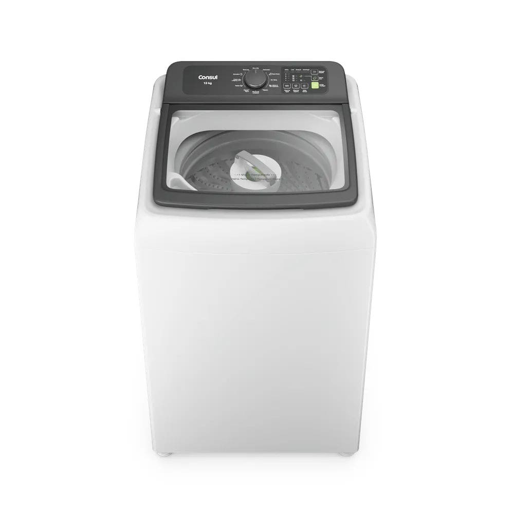 Máquina de Lavar Consul 13Kg Branca CWN13AB 12 Programas Cesto de Inox Tampa de Vidro