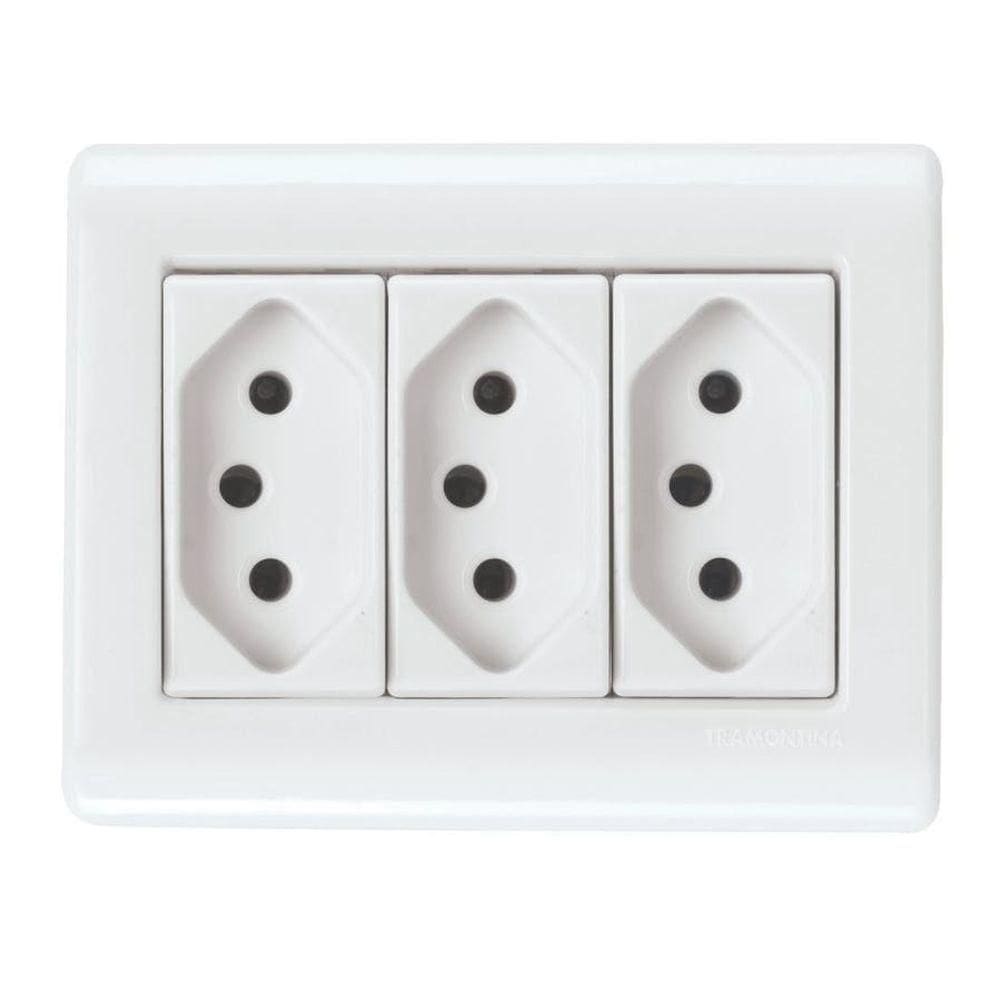Conjunto Caixa 3 Tomadas 2p + T250v- 10a - Tramontina